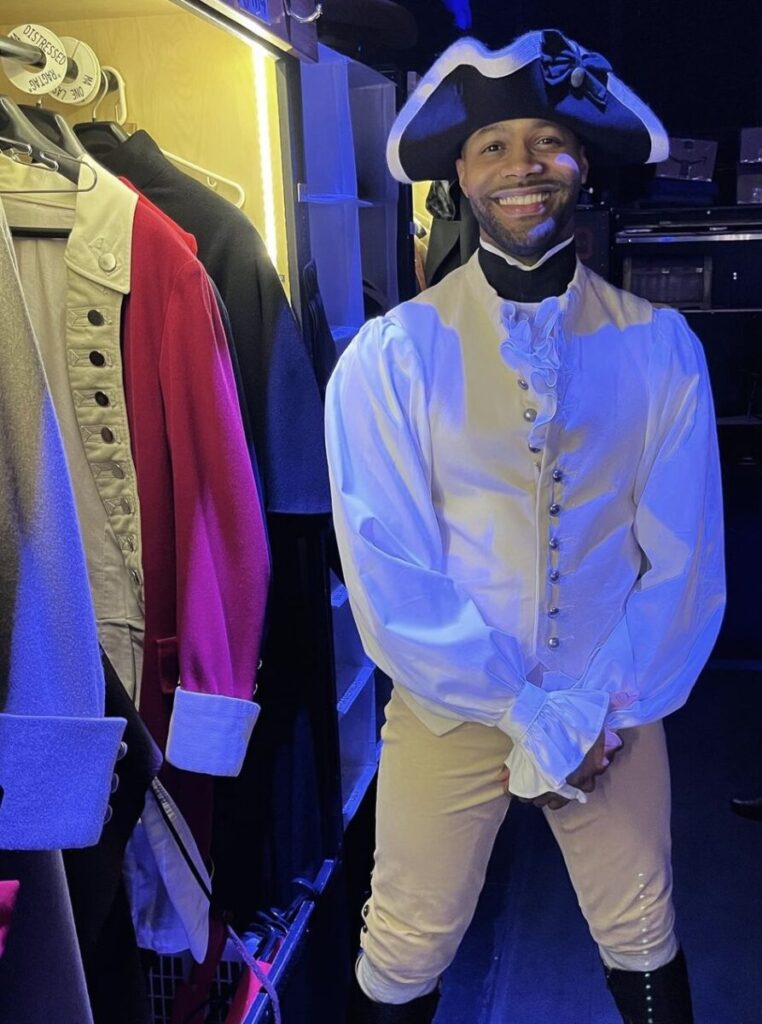 Dancer, Daniel Gaymon, behind the scenes at the Hamilton musical on Broadway.